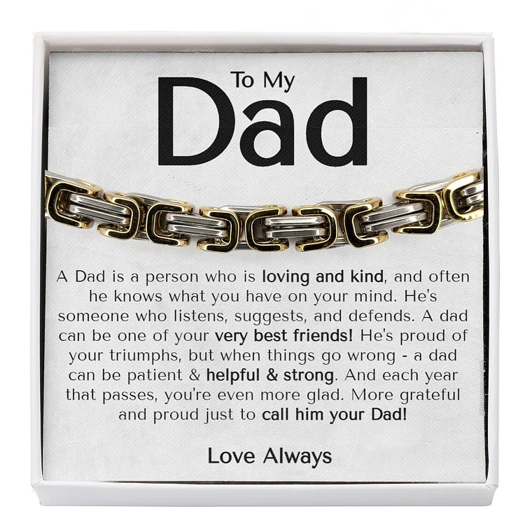 To My Dad Love Always Cuban Link Bracelet Stainless Steel Bracelet Father's Day Gifts