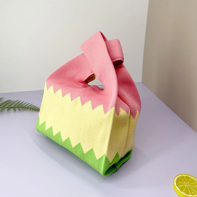 Gift Packaging Handbag Casual Knitted Handbag Woven Bag Multi-pattern Style Knitted Bag For Women