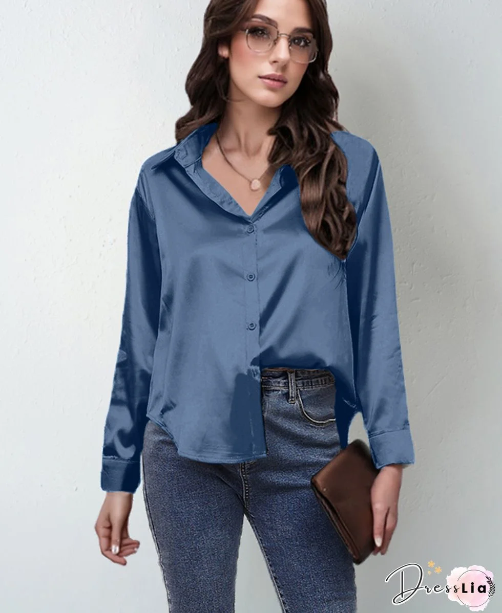 fashion women blouses shirts OL chiffon blouse long-sleeved womens tops and blouses solid female clothes 1016 40