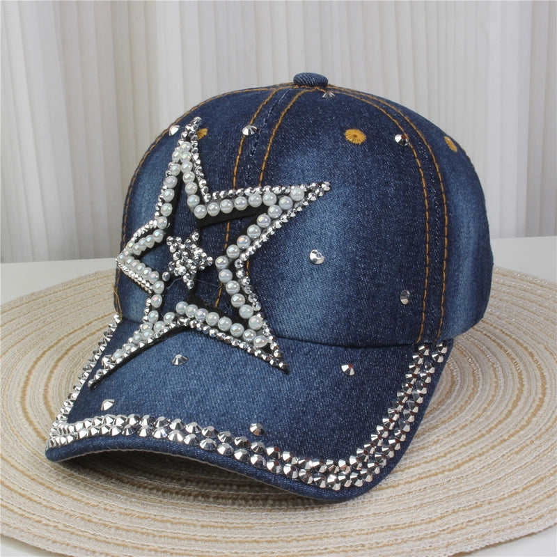 Unisex Streetwear Pentagram Letter Butterfly Curved Eaves Baseball Cap