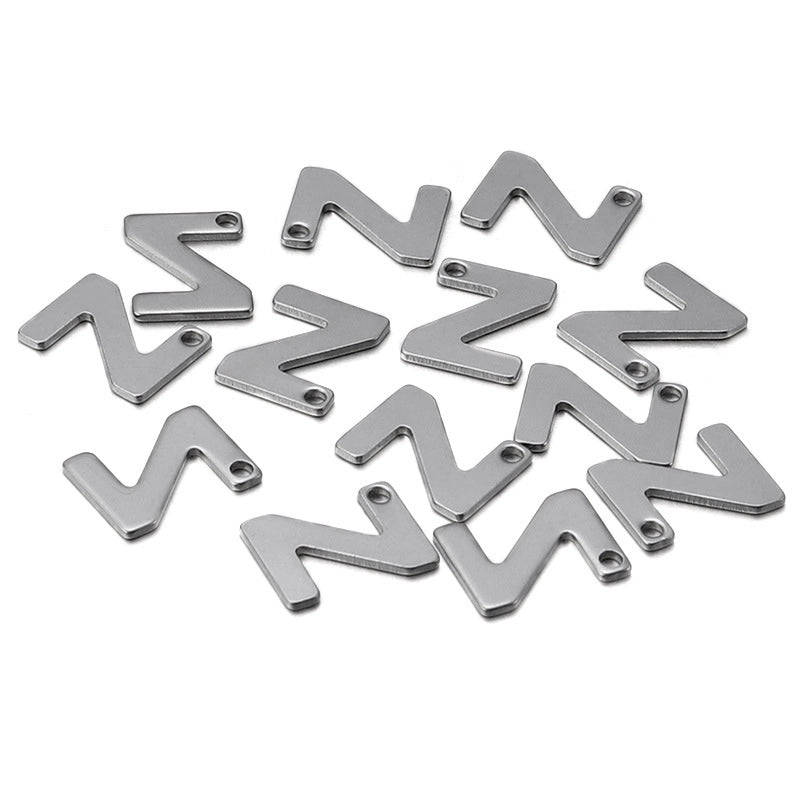 50 Pcs/package Minimalist Letter Stainless Steel Pendant Jewelry Accessories