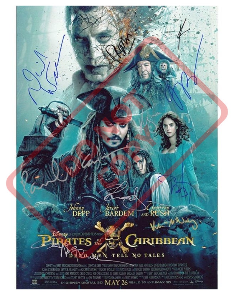 Pirates of the Caribbean cast Dead Men Tell No Tales 8.5x11 Autographed Signed Reprint Photo Poster painting