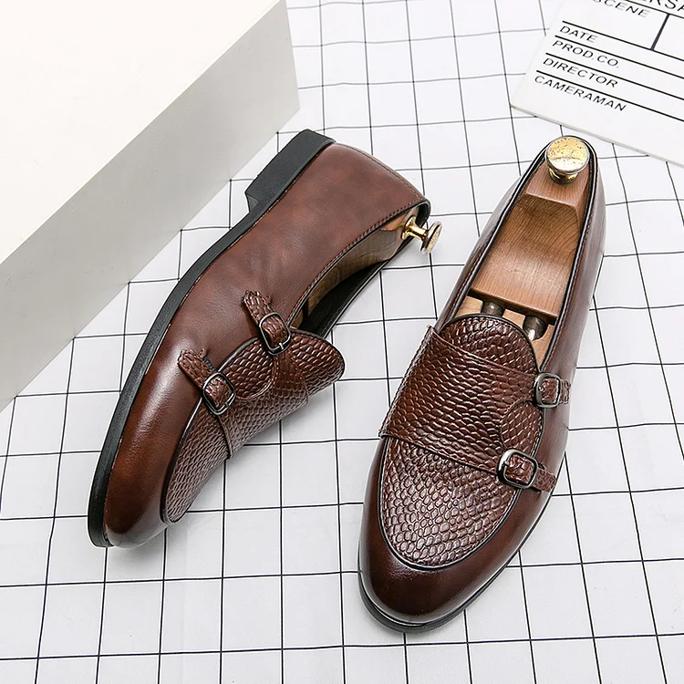 Kasomalang Men Casual Shoes Breathable Leather Men Gentleman Loafers Business Office Shoes For Men Driving Moccasins Comfortable Slip On