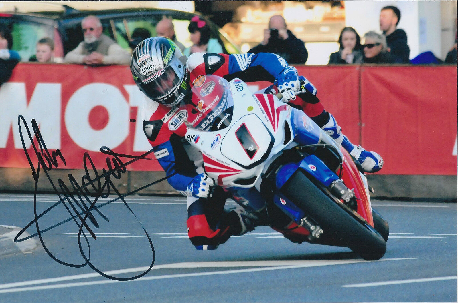 John McGUINNESS Signed 9x6 Photo Poster painting HONDA Race Record Holder Autograph AFTAL COA