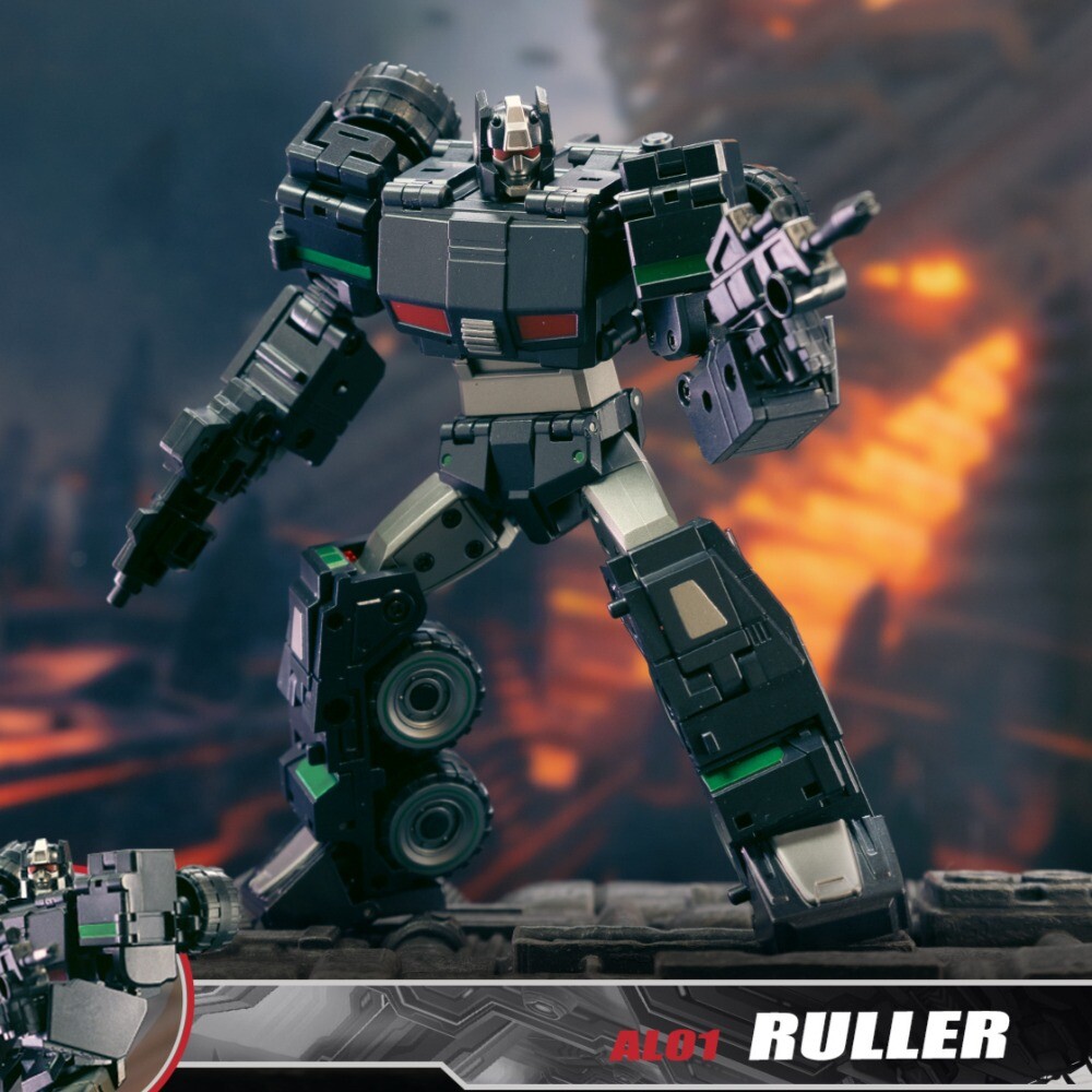 Transformers AL01H Optimus Prime Action Figure - Mod Fans RULER Series, Black Version, Collectible Toy Model for Kids & Adults