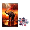 (US Only)5D DIY Full Round Drill Diamond Painting Elephant Kit Home Decor Art 40x70cm