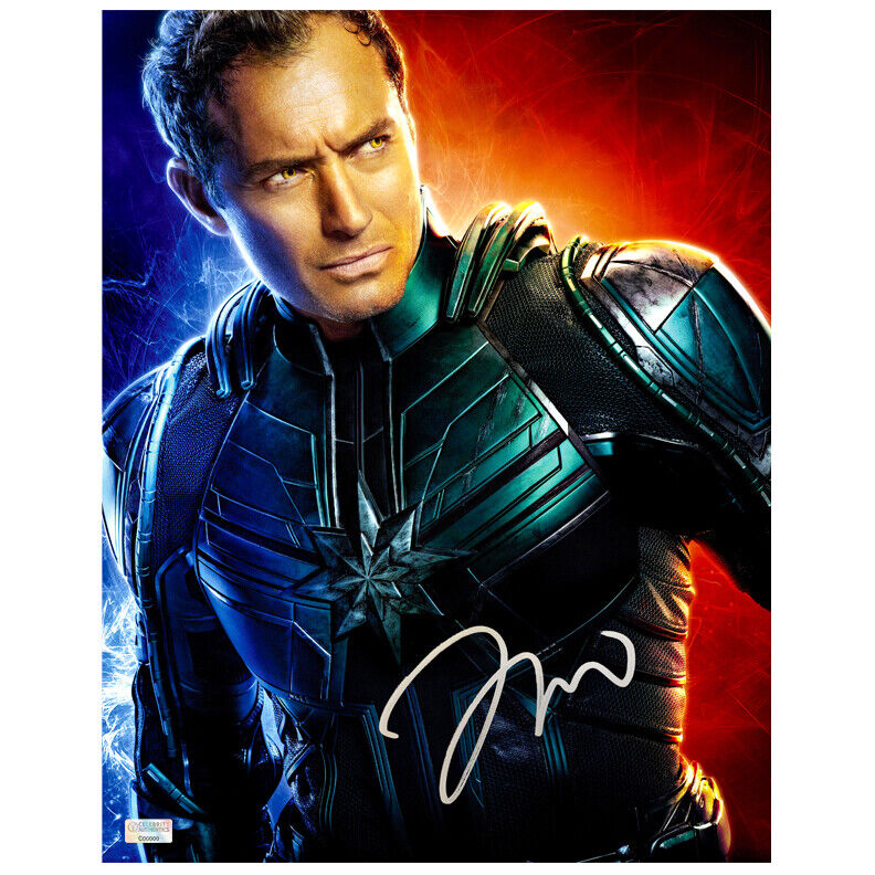 Jude Law Autographed Captain Marvel Yon-Rogg 11x14 Photo Poster painting