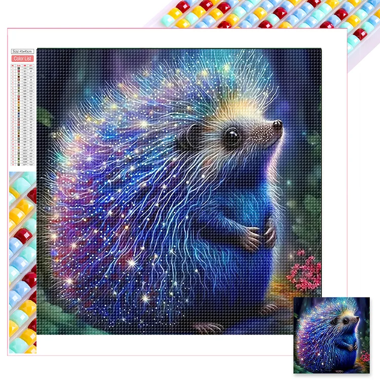 Glowing Hedgehog 45*45CM (Canvas) Full AB Square Drill Diamond Painting gbfke