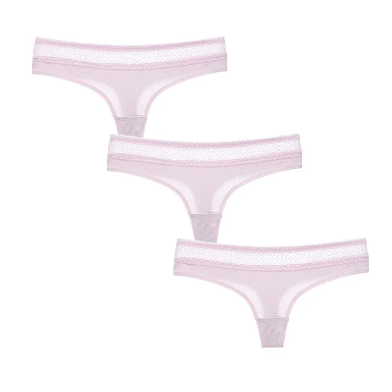 3Pcs/Lot Women G-String Cotton Thongs Solid Sexy Panties Lace Underwear Female T-back Underpants Girls Bikini Panty Thongs 2020