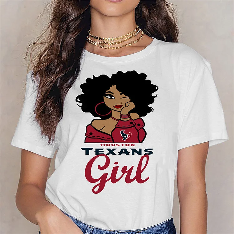 Houston Texans  Women's White Relaxed T-Shirt