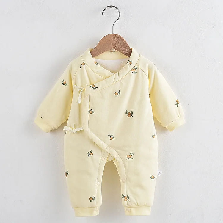  Baby Olive Quilted Yellow Kimono Romper