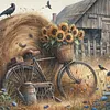 Sunflower Bike-11CT Stamped Cross Stitch 45*45cm/17.72*17.72in tapestrymarket