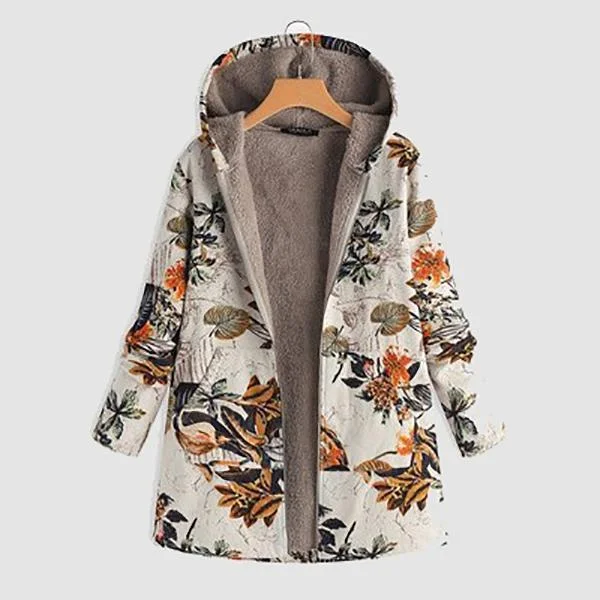 Floral Printed Plus Sizes Warm Coats | IFYHOME