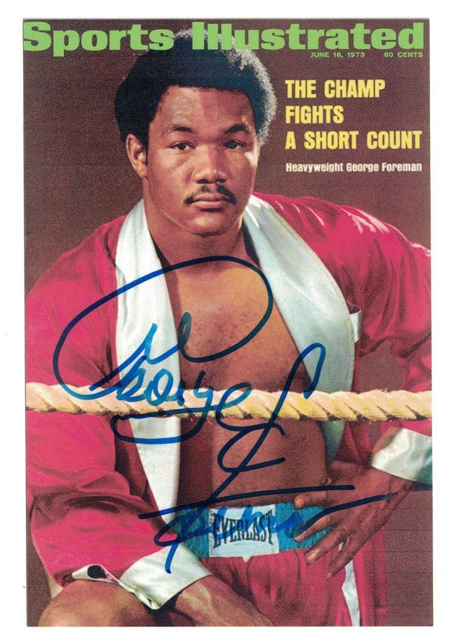 George Foreman Signed Autographed 4x6 Photo Poster painting Boxer Boxing B