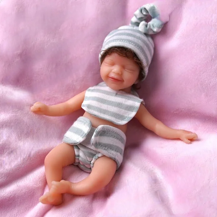 Doris 6'' Miniature Reborn Doll Soft Full Silicone Baby Body Girl -Creativegiftss® - [product_tag] RSAJ-Creativegiftss®