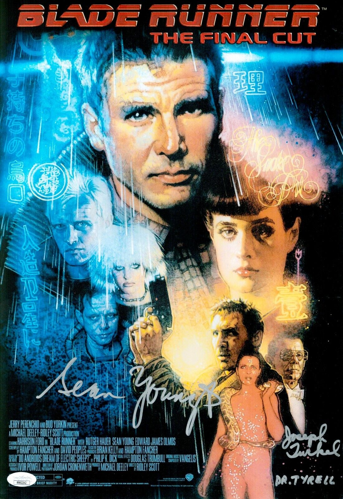 Sean Young Joseph Turkel Signed 12x18 Blade Runner Authentic Autograph JSA COA