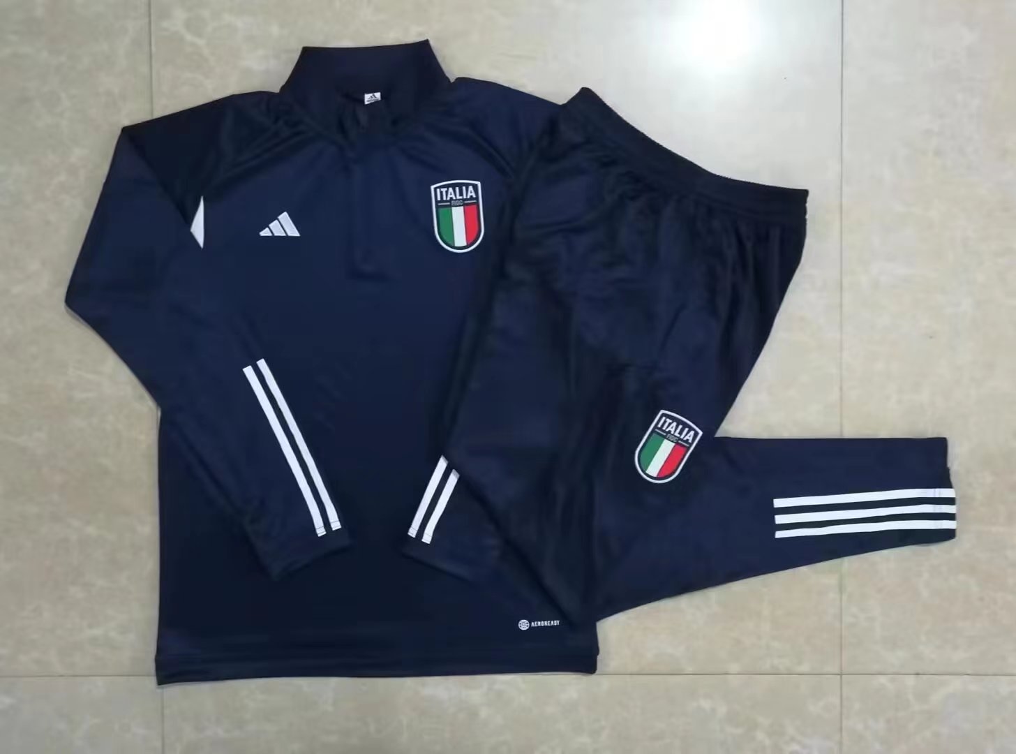 2023 Italy Half-Pull Training Suit Kit Football Shirt Football jersey Thai Quality
