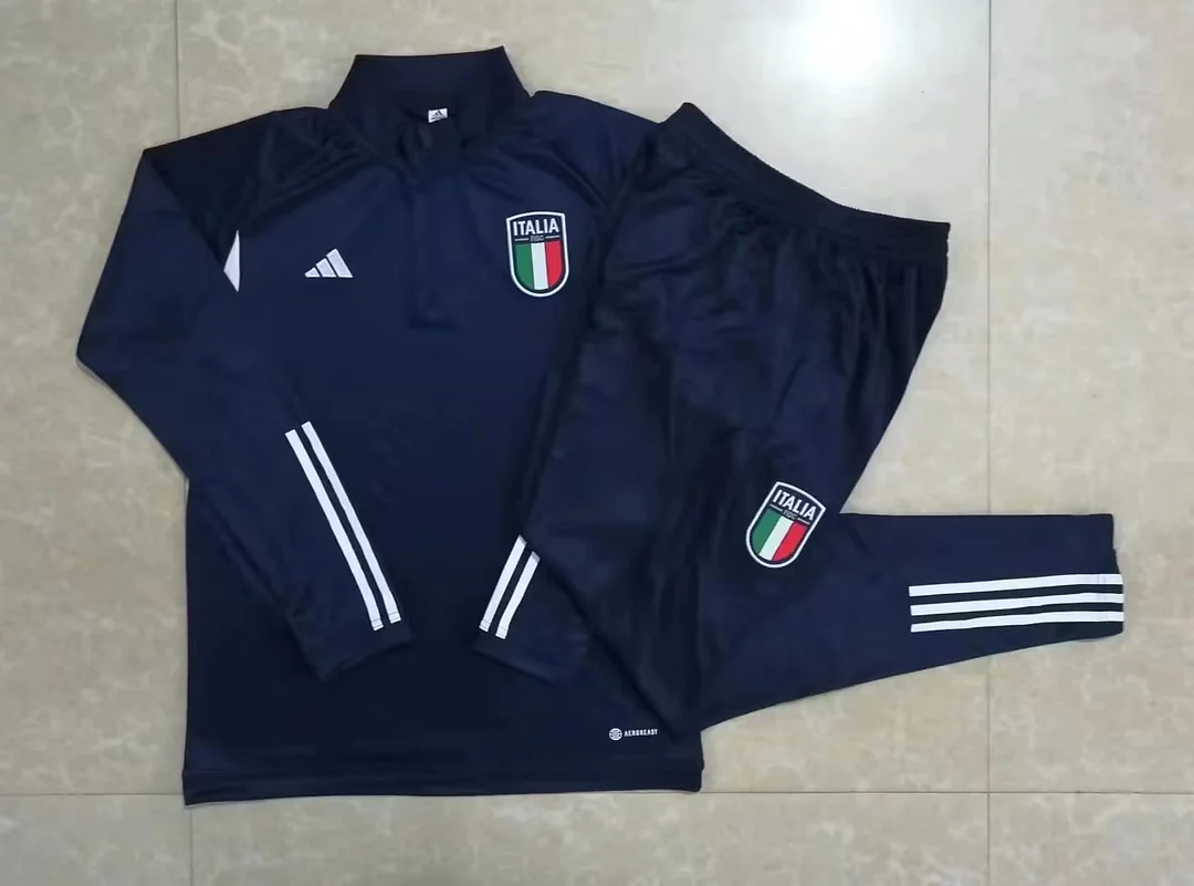 2023 Italy Half-Pull Training Suit Kit Football Shirt Football jersey Thai Quality