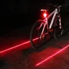 Bike Cycling Lights Waterproof 5 LED 2 Lasers 3 Modes Bike Taillight Safety Warning Light Bicycle Rear Bycicle Light Tail Lamp 