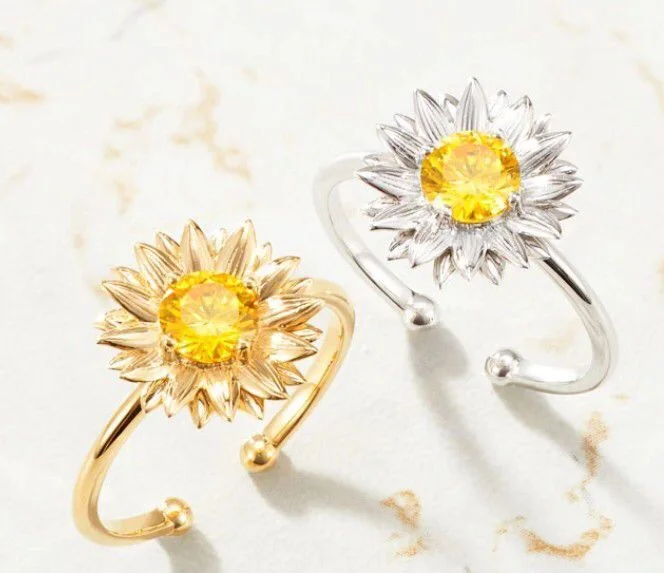 Adjustable Sunflower Rings