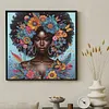 Floral Butterfly Black Lady Special Shaped 5D DIY Partial Drill Diamond Art Kit 30x30cm Diamonds Dots Gem Art Kits for Adults Home Decor