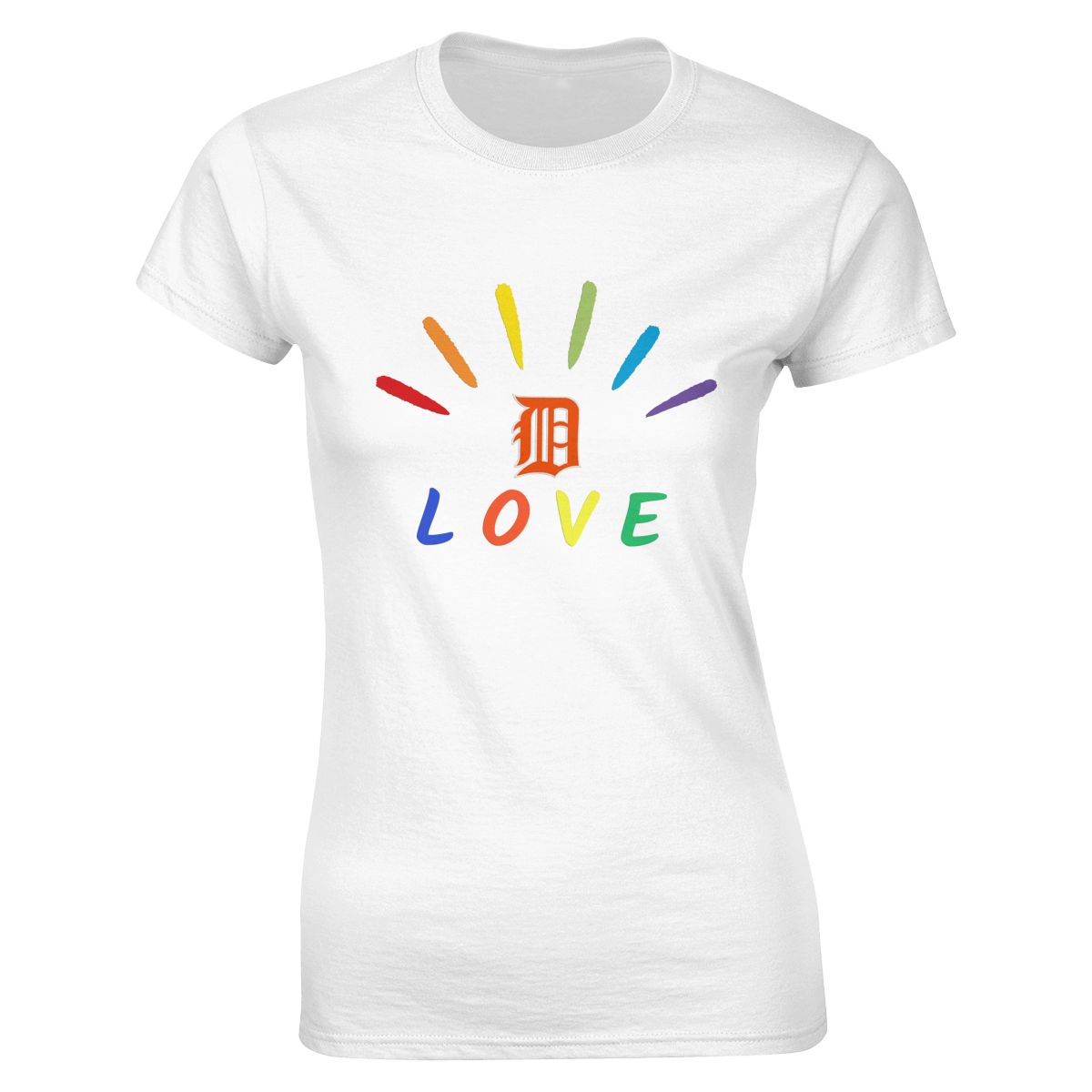 Detroit Tigers Pride Love Women's Crewneck T-Shirt