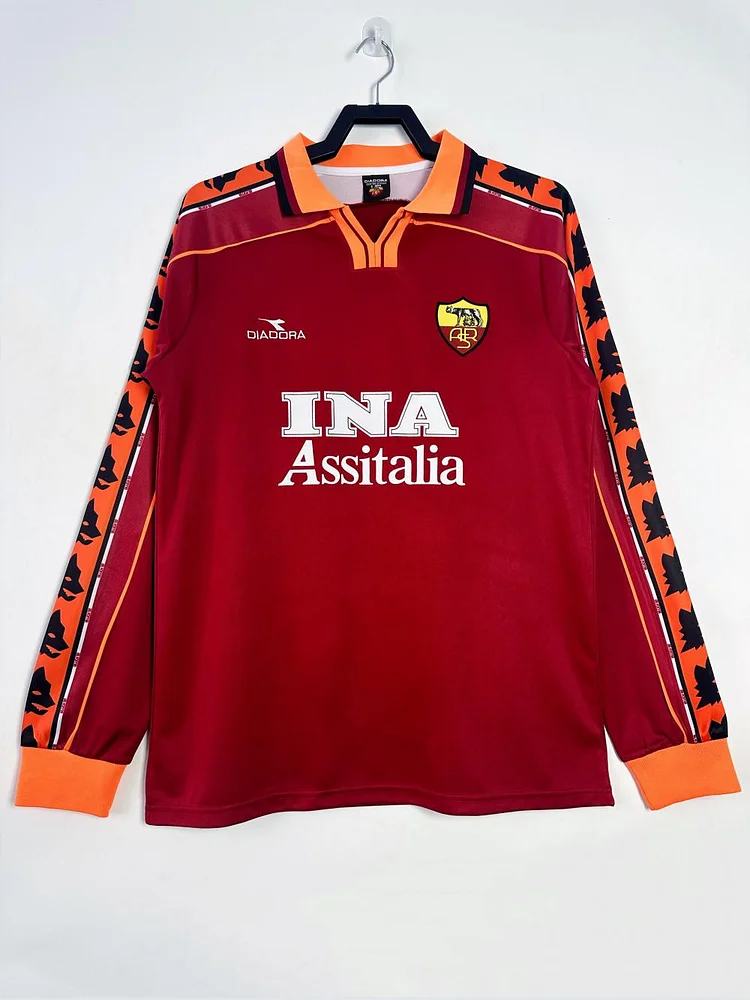 Retro 1998-1999 Roma  home long sleeve football shirt