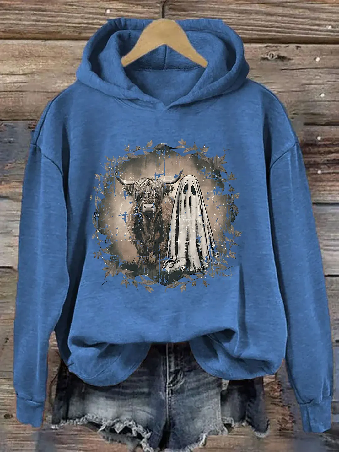 Highland Cow Ghost Hoodie