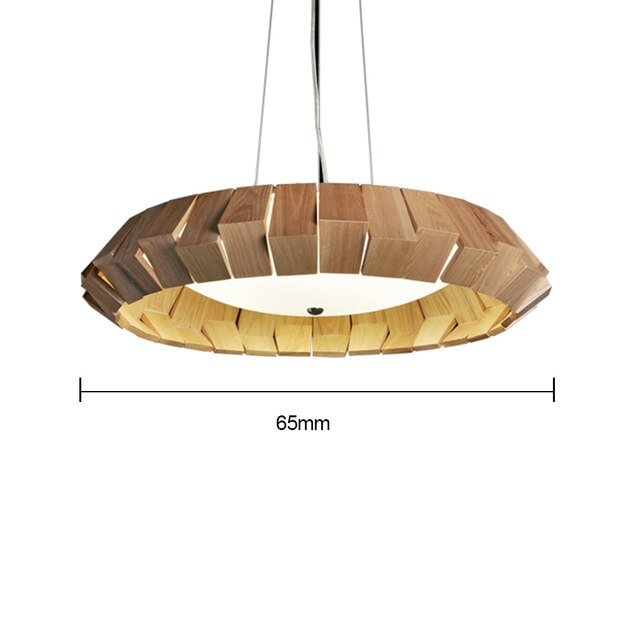 Nordic Creative Wood Pendant Lights Led Round Hanging Lamp For Living Room Study Decorative Lighting 40cm/50cm/60cm Fixtures