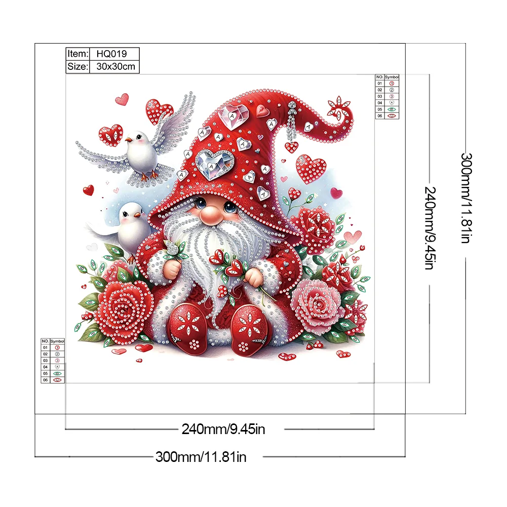 Diamond Painting - Partial Special Shaped Drill - Love Gnome(Canvas|30*30cm)