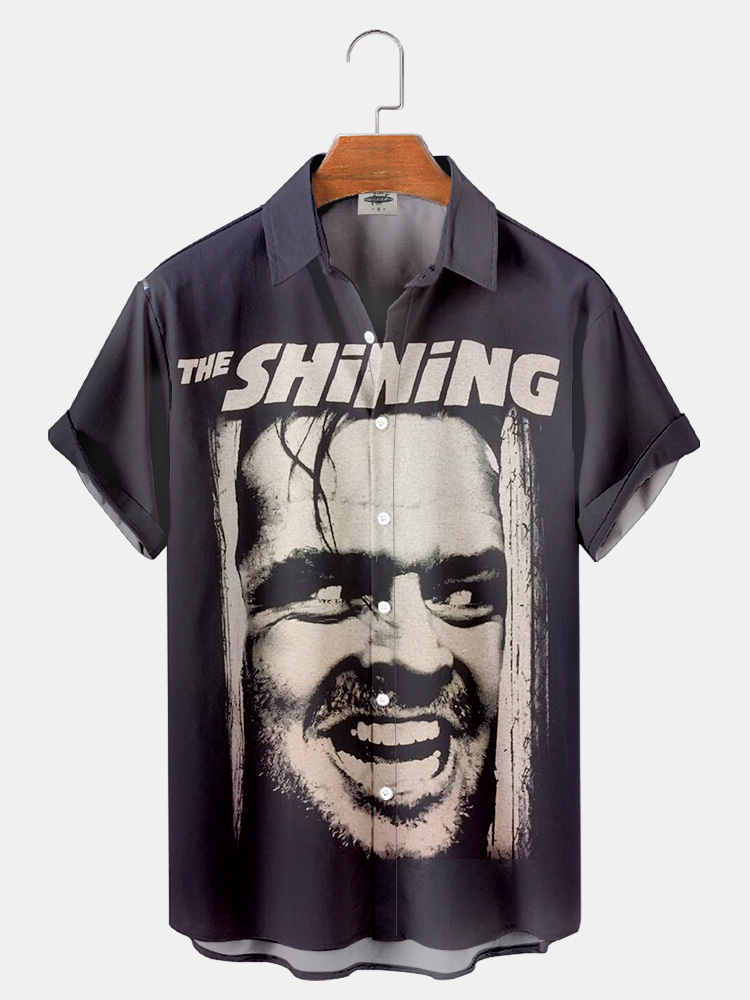 Men'S Classic Horror Movie Printed Shirt PLUSCLOTHESMAN