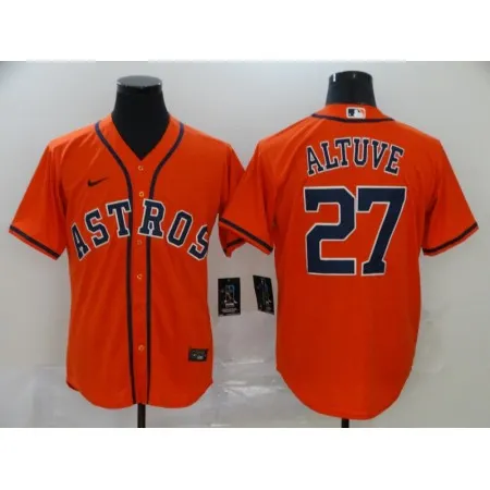 Men's Houston Astros #27 Jose Altuve Orange Cool Base Stitched MLB Jersey