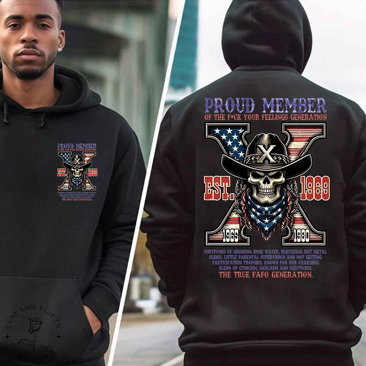 Vintage Skull Custom Est.1972 FAFO Generation X2 Side Shirt-GenX 1965-1980 Hoodies-FlagGenX Shirt