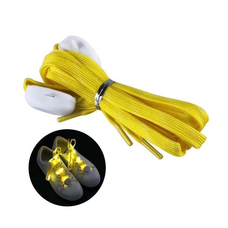 1 Pair  LED Light-up Shoelace Stage Performance Luminous Shoelace,Color: Yellow