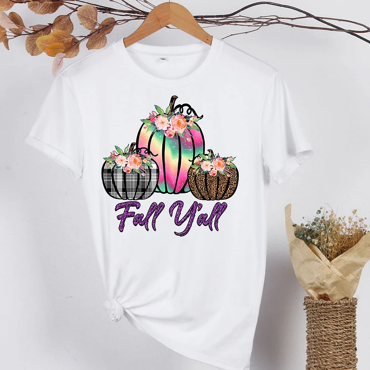 Fall Y'all Colored pumpkin T-Shirt-597959