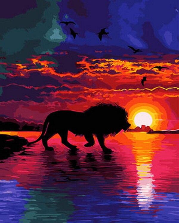 

Lion at Sunset – Paint By Numbers - 40*50CM, 501 Original