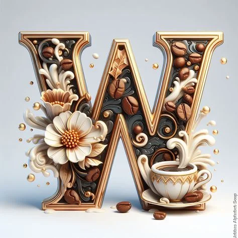 Diamond Painting - Full Round Drill - Coffee Alphabet(Canvas|40*40cm)