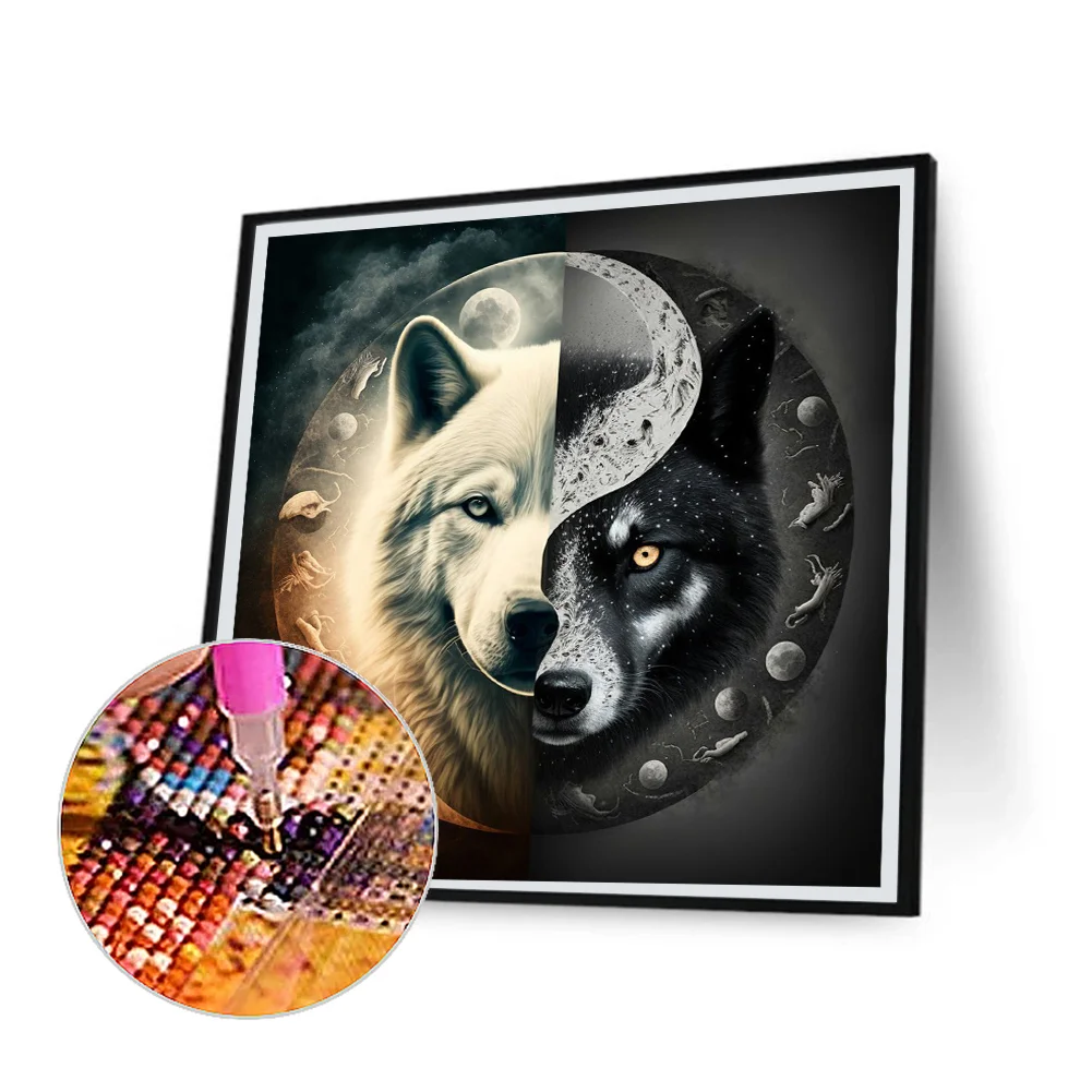 Diamond Painting - Full Round Drill - Tai Chi Wolf(30*30cm)