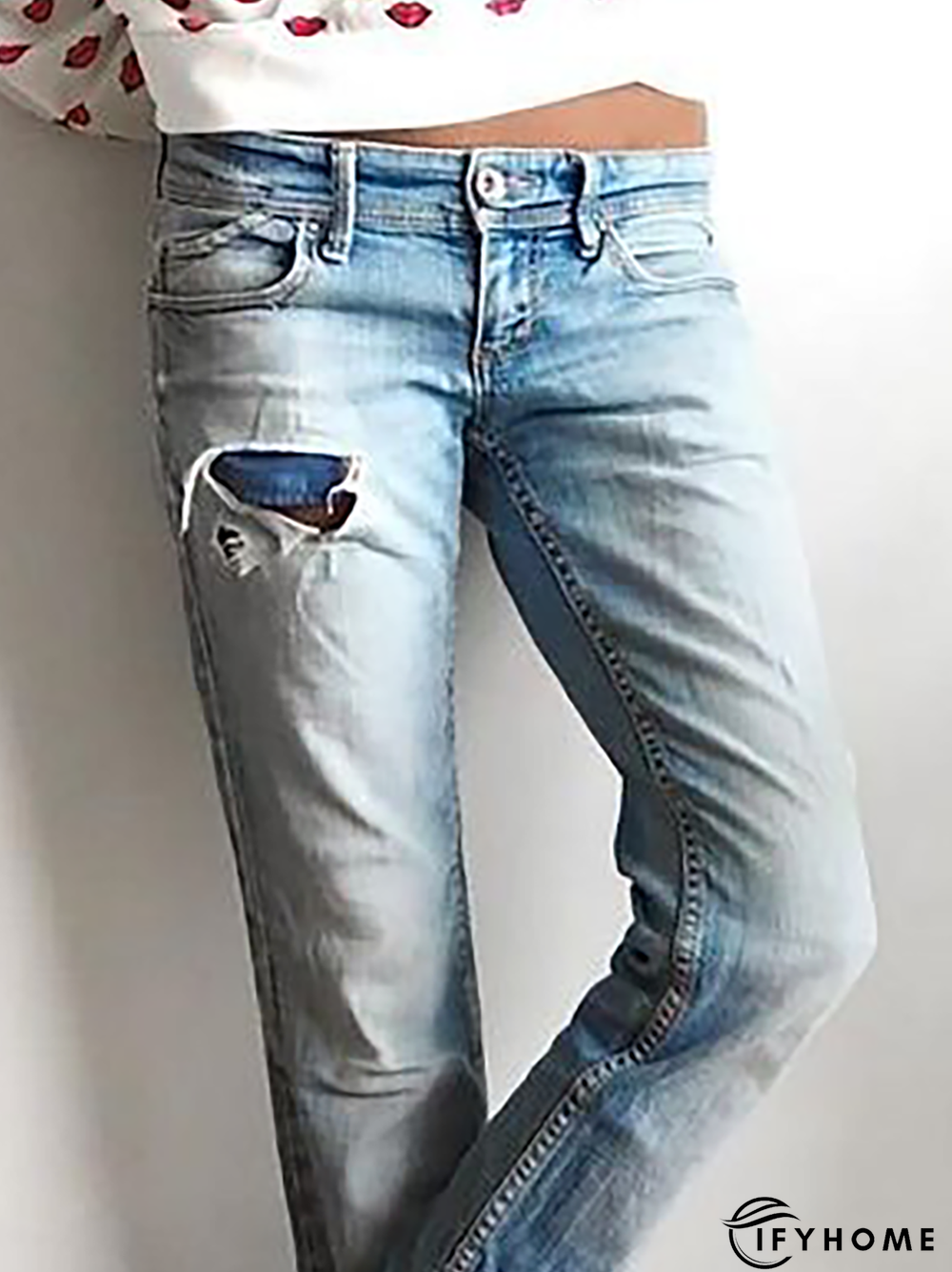 Solid Casual Jeans | IFYHOME