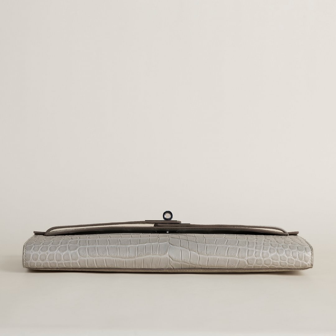 Kelly cut Matte Porosus Crocodile  8L Beton  PHW