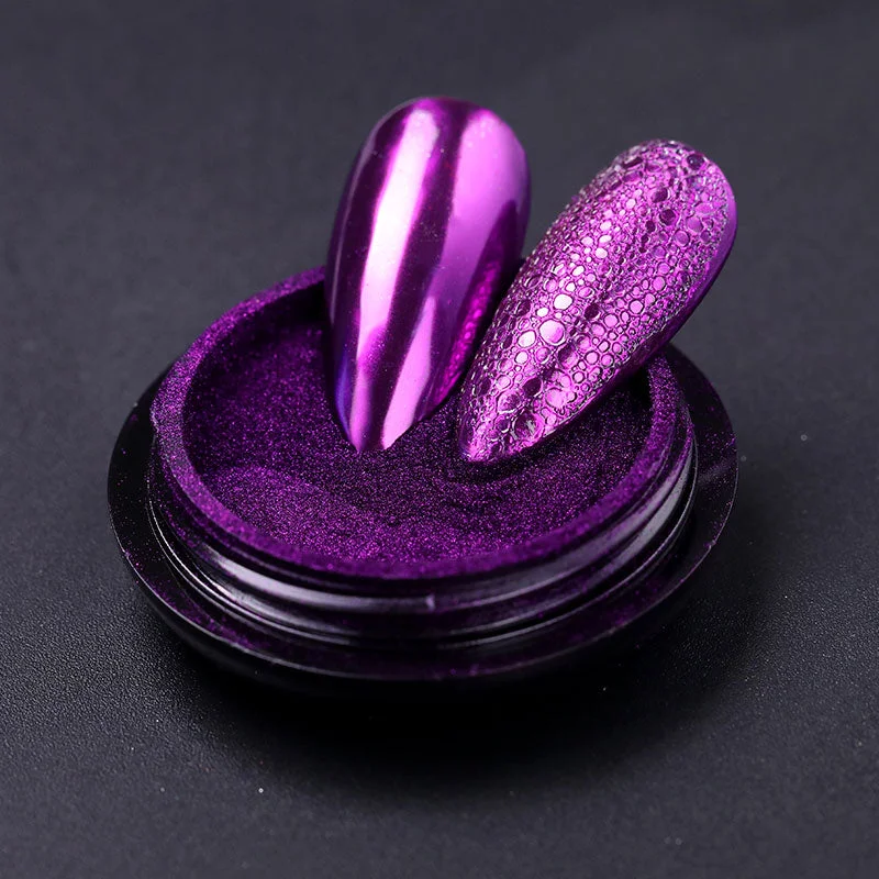 1 Box Rose Sliver Bubble Mirror Powder Metallic Nail Art Glitter iridescent Chrome Dust Sparkling Flakes Pigment Decoration