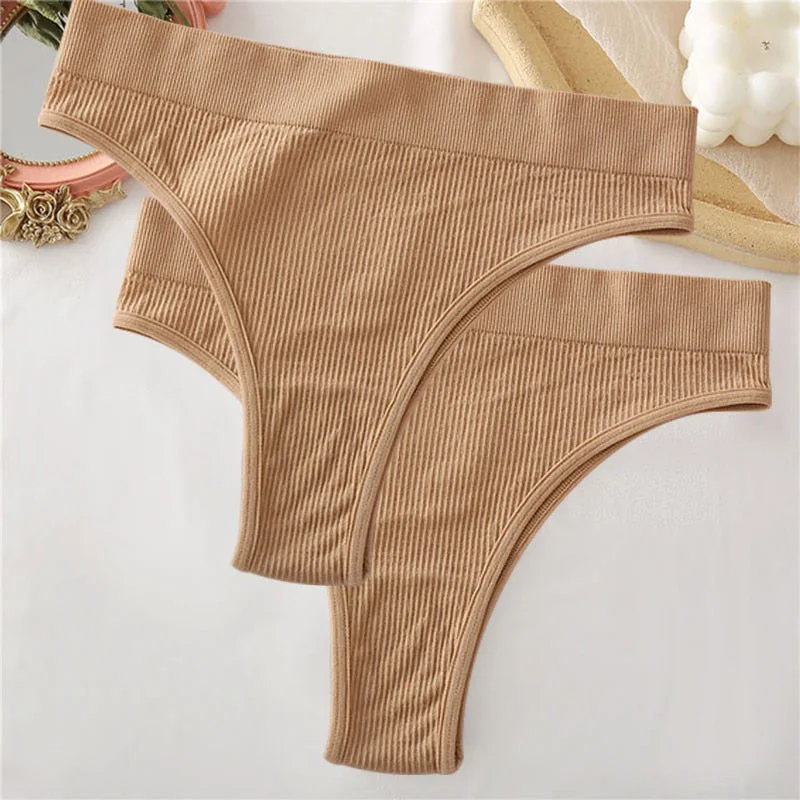 2PCS/Set Sexy Thong Panties Women's Underwear G-String Female Underpants Seamless Briefs Intimates Sexy Lingerie T-Back Pantys