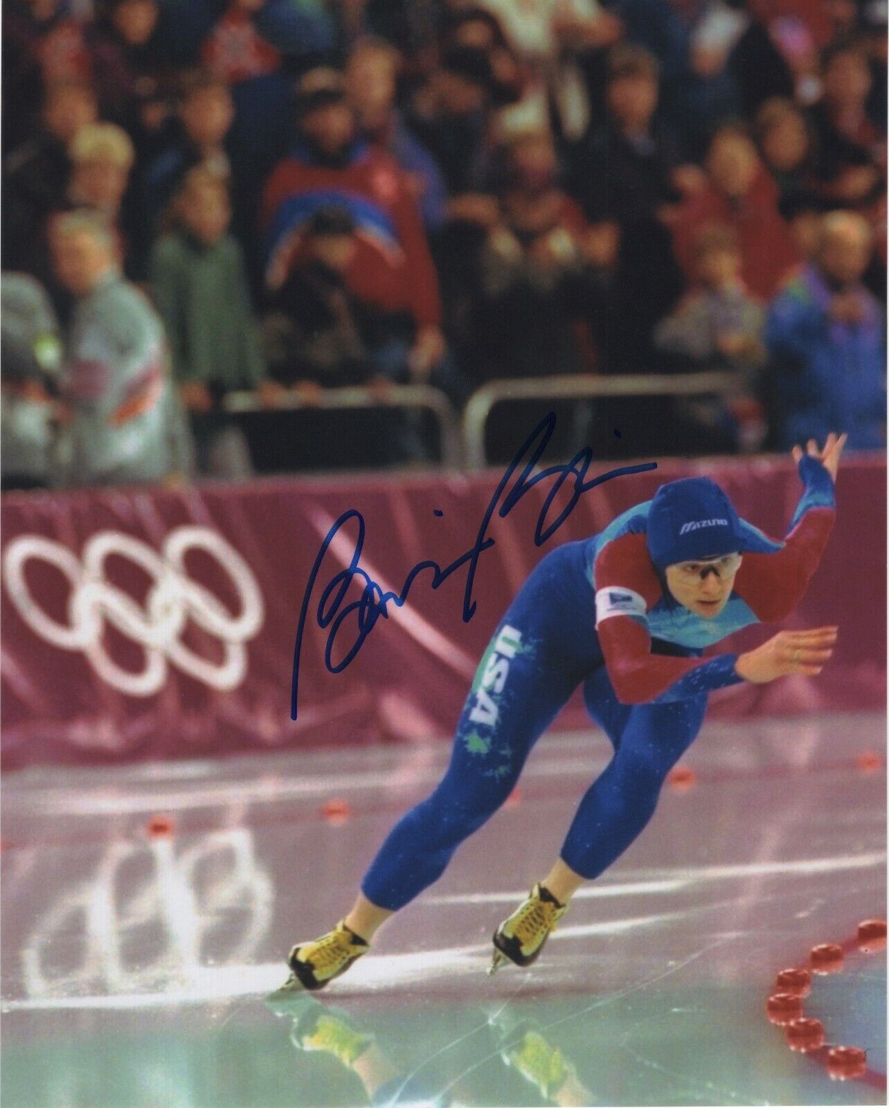 BONNIE BLAIR SIGNED AUTOGRAPH SPEED SKATING OLYMPICS TEAM USA 8X10 Photo Poster painting #2