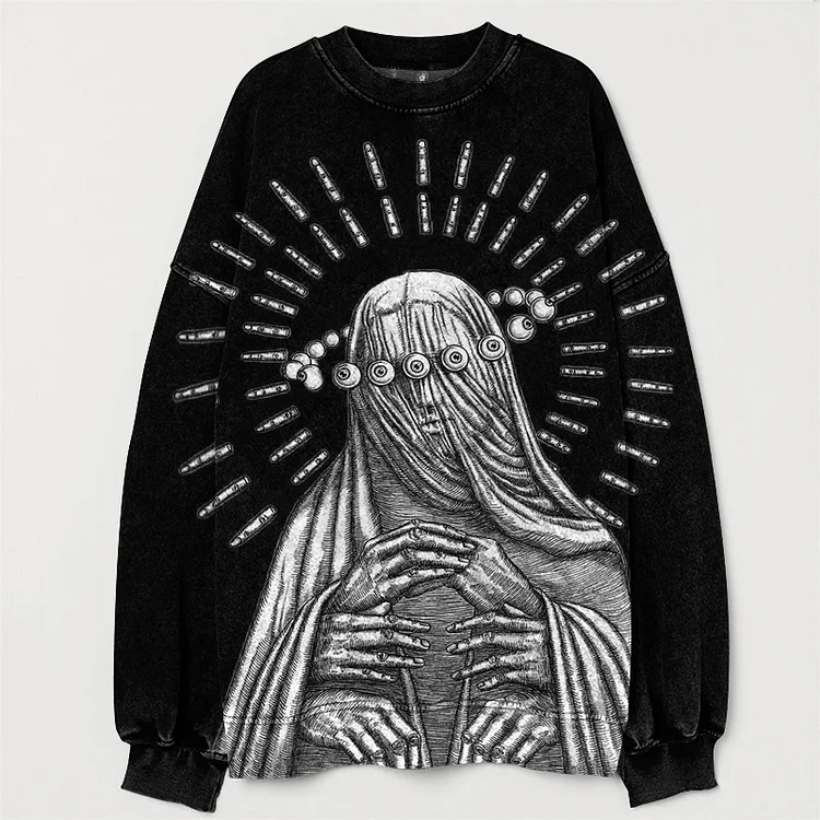 Dark Angel Halloween Art Crew Neck Sweatshirt