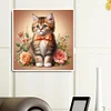 Fleur chaton-plein rond diamant peinture-30 * 30cm
