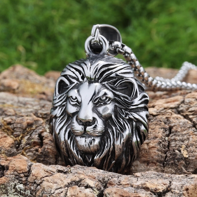 Hip-Hop Rock Ethnic Style Lion’s Head 304 Stainless Steel Unisex