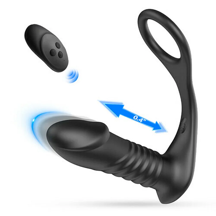 Owen - Telescopic Anal Vibrator Remote Control Prostate Massage with Ejaculation Penis Ring