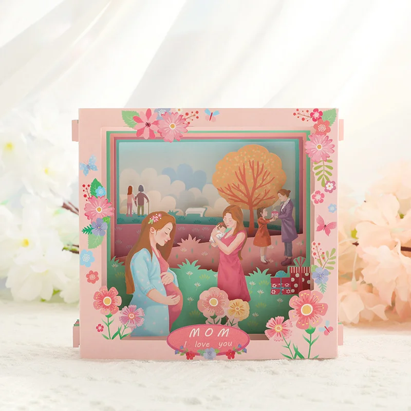 Vangogifts New Mother's Day greeting card letter paper carving Amazon 3d three-dimensional creative birthday greeting card ins style greeting card