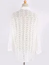 See-Through Lace Split-Joint Long Sleeved Shirt Cover-Ups Tops