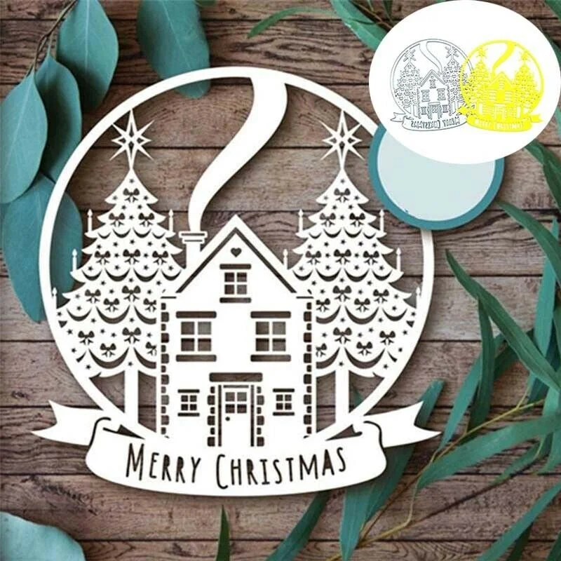 Merry Christmas Ball Cutting Dies Scrapbooking Metal Embossing DIY Stencil Album Paper Cards Decorative Crafts